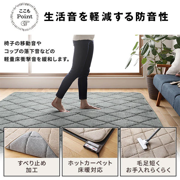 コーデュロイ調 極厚こたつ敷き布団 単品 約185×185cm オレンジ - Image 11