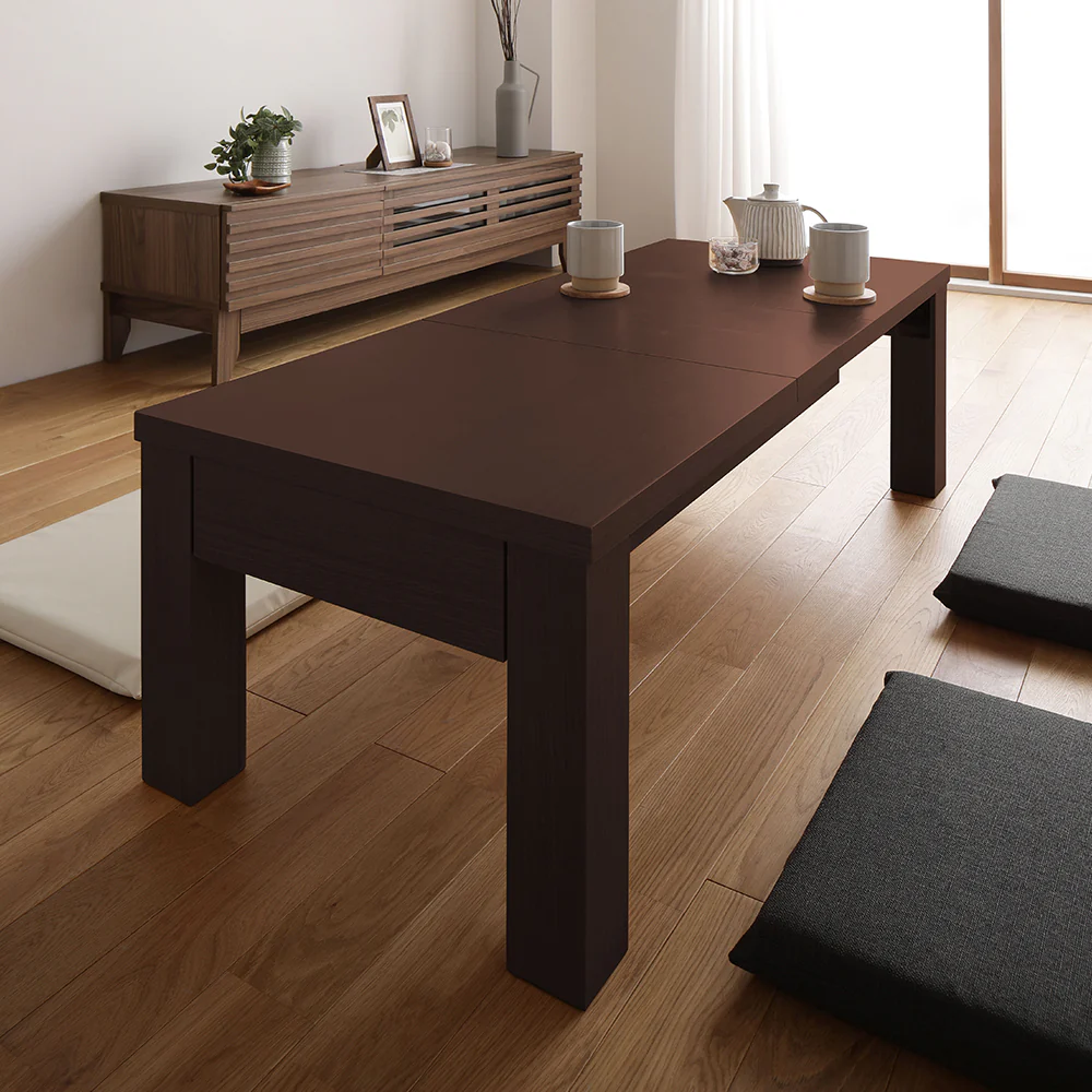 伸縮 折りたたみローテーブル（組立品）ライトブラウン - Image 20