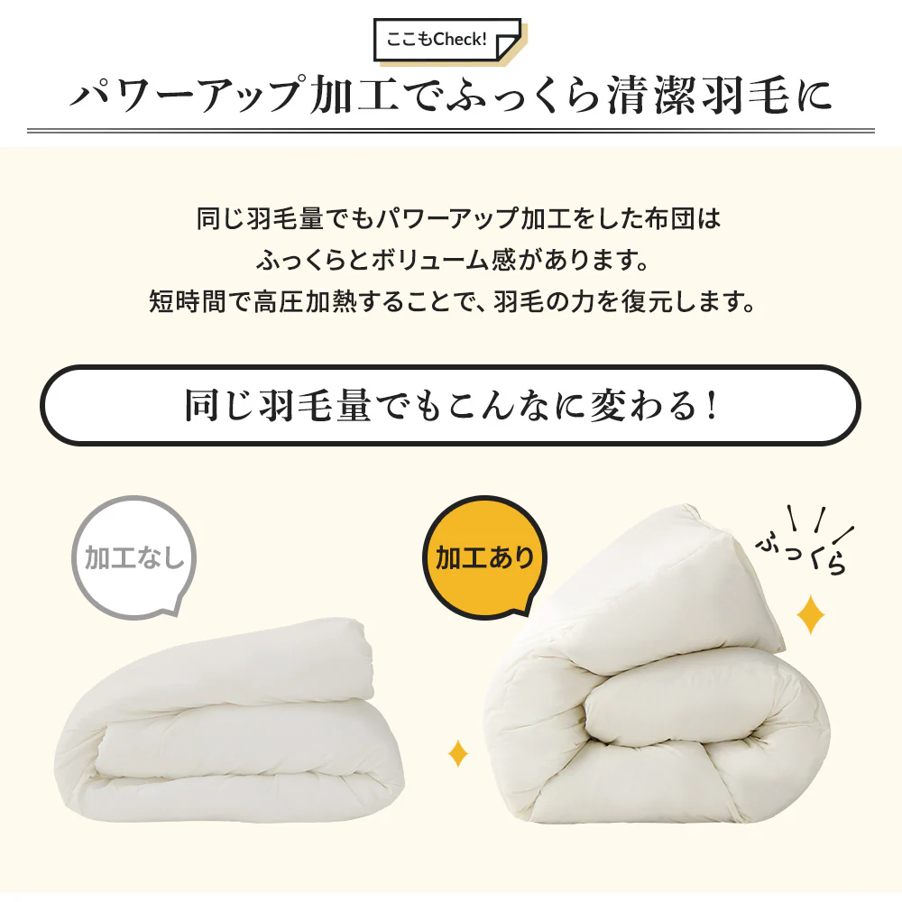 日本製 羽毛掛け布団 ダウン率50% アイボリー - Image 8