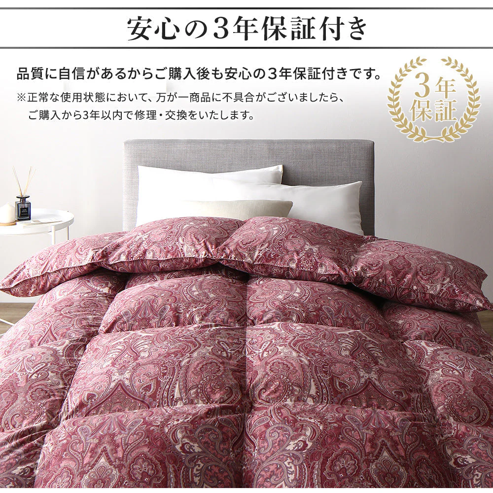 日本製 羽毛掛け布団 ダウン率50% ピンク(柄) - Image 13