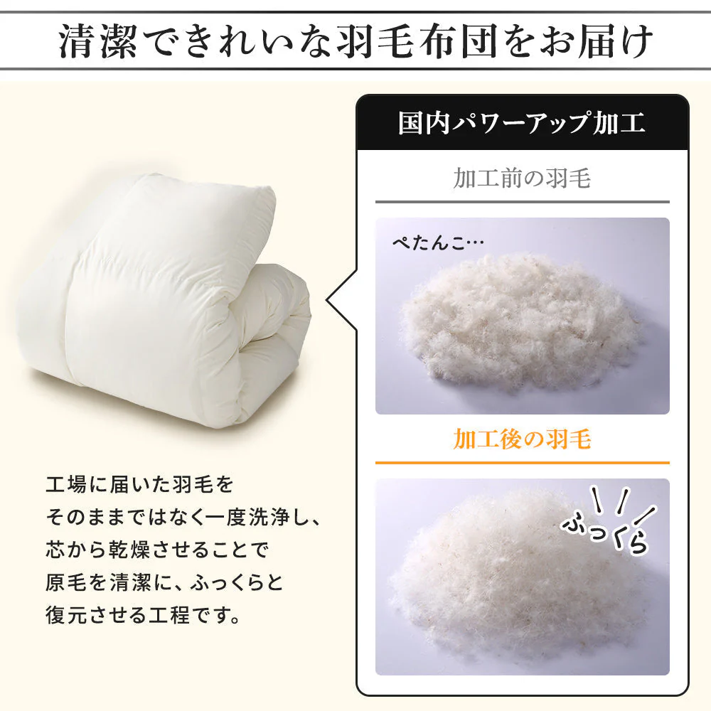 日本製 羽毛掛け布団 ダウン率50% ピンク(柄) - Image 6