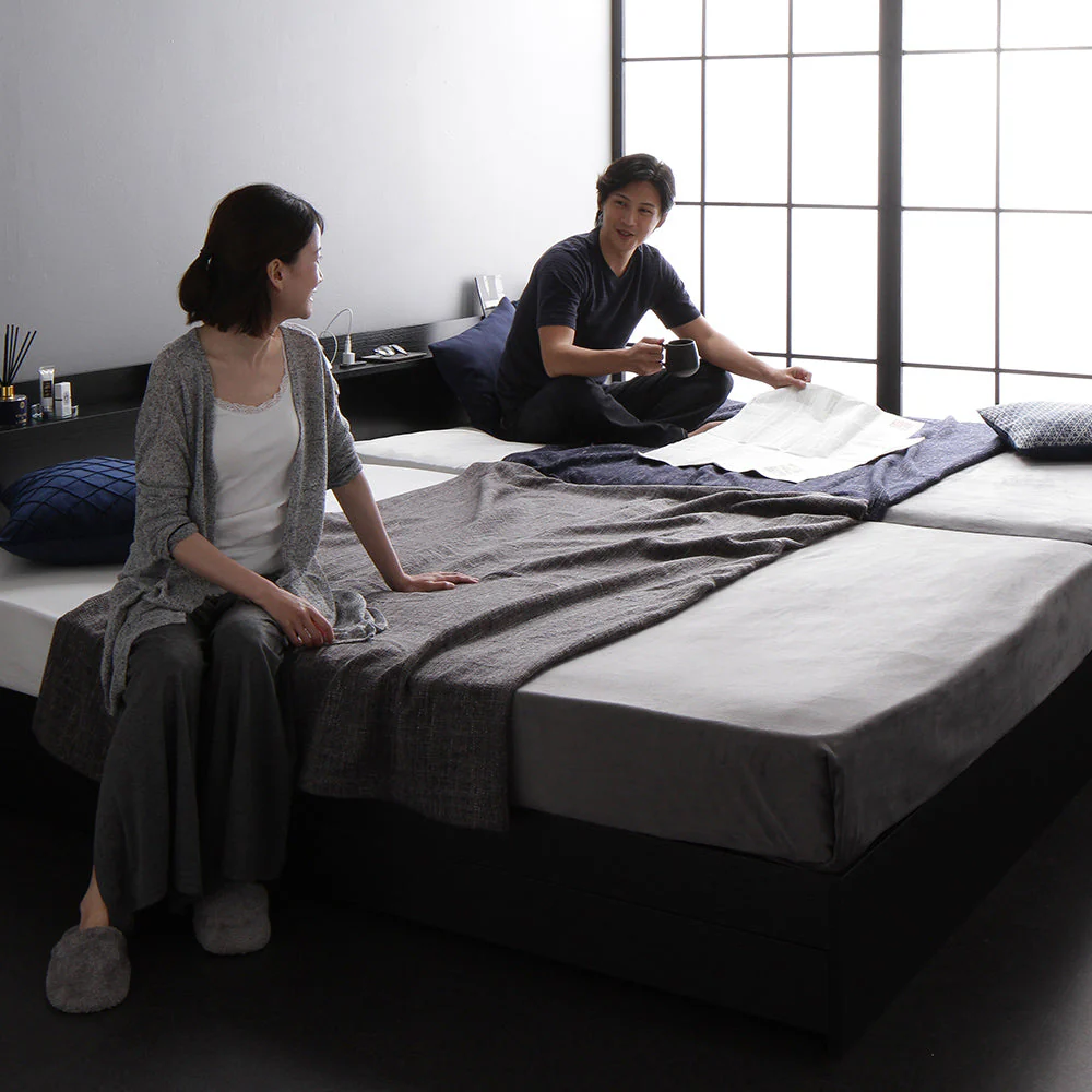 引き出し収納付きベッド『Absol アブソル』2台セット グレージュ - Image 34