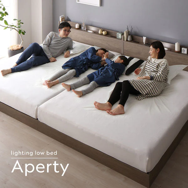 LED照明＆棚付き 連結ローベッド 『Aperty アペルティ』 グレージュ - Image 10
