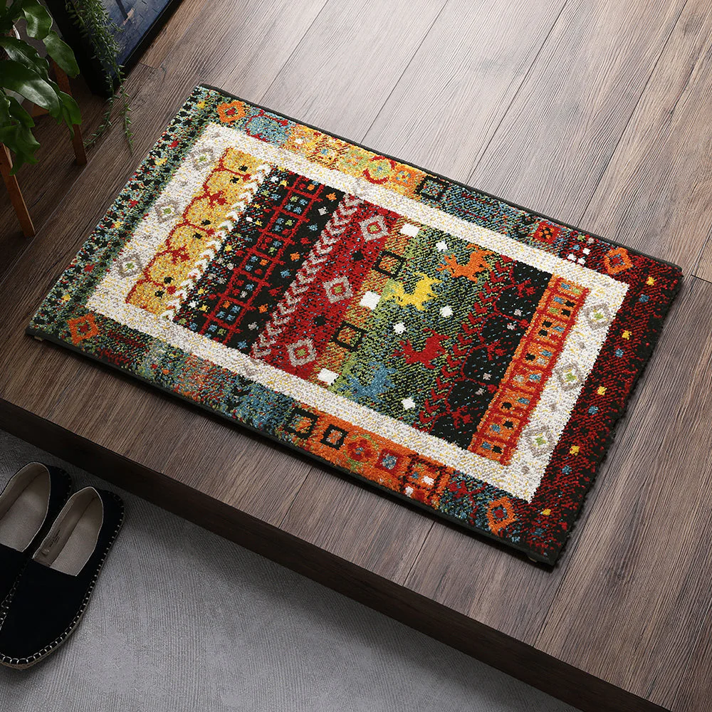 トルコ製 ウィルトン織り 玄関マット 約60×90cm レトロタイル - Image 22