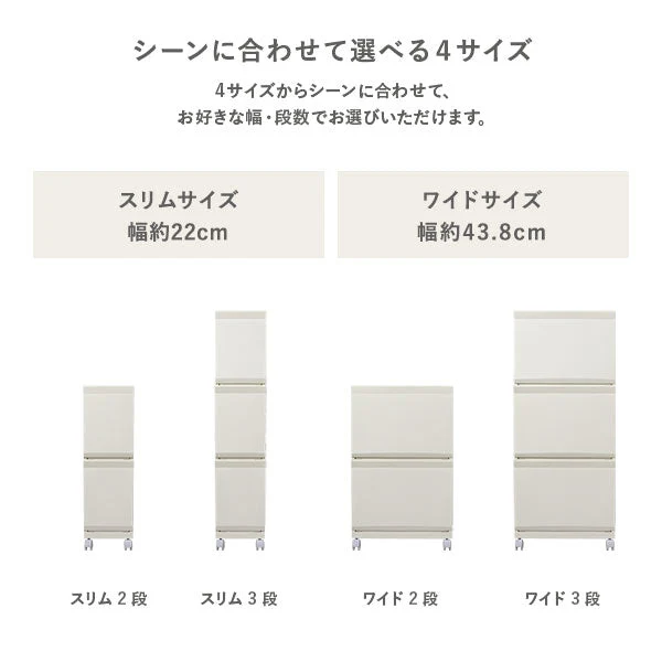 隠せる・分別できる ランドリーラック 収納ボックス スリム3段 アイボリー - Image 16