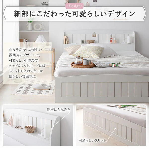 カントリー調引き出し収納ベッド 『Soie ソイエ』ナチュラル - Image 5