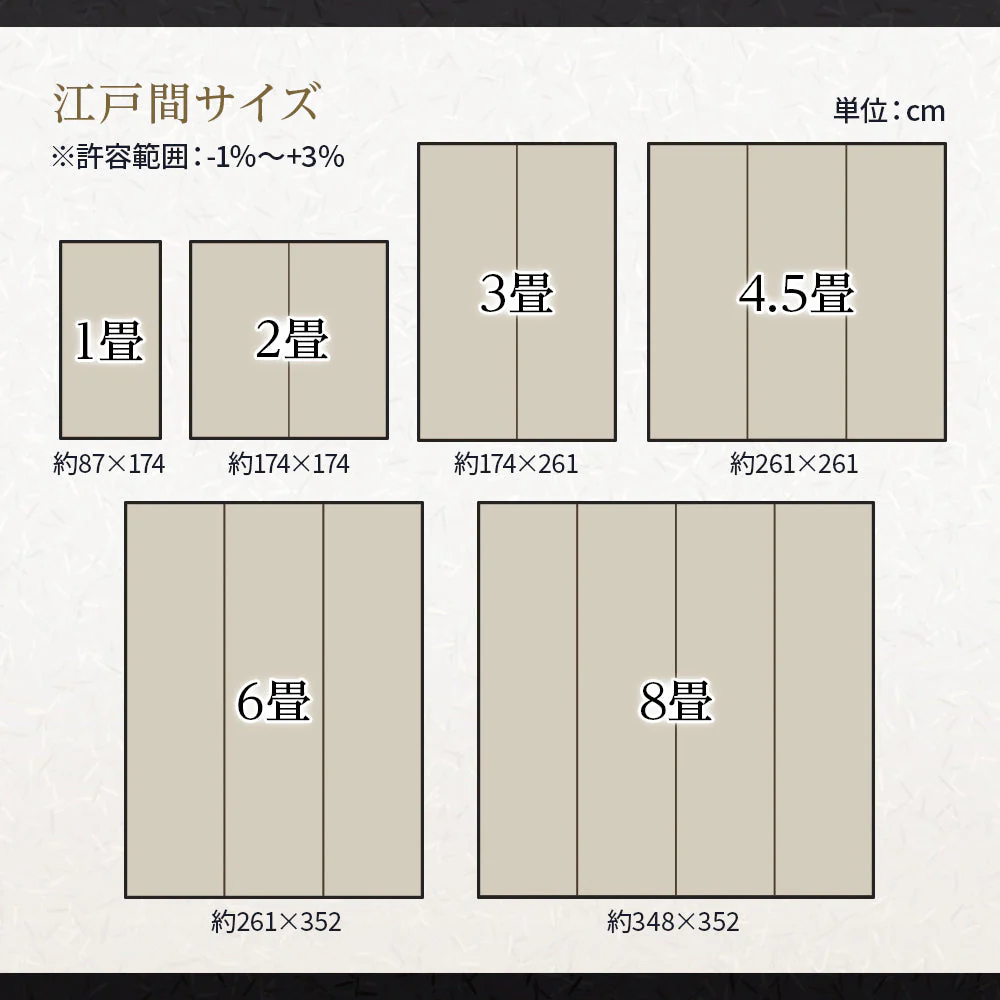 洗える い草調 ラグマット 日本製 江戸間6畳(約261×352cm) ブラック - Image 15