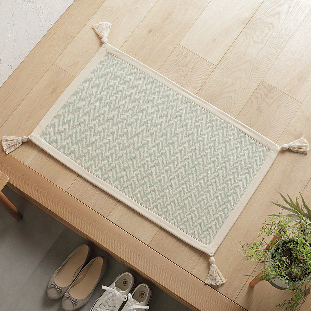 洗濯機で洗えるさらふわコットンラグ 約50×80cm グリーン - Image 23