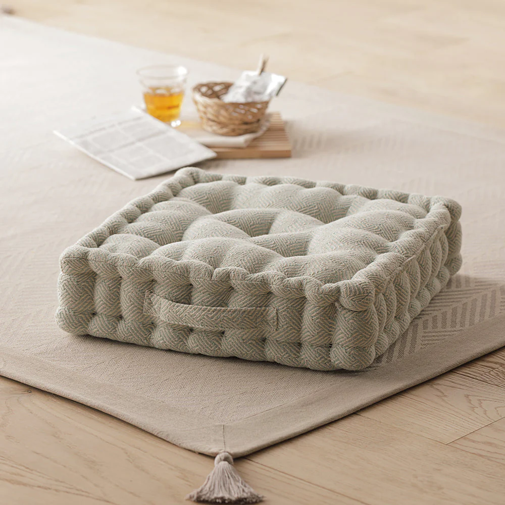 さらふわコットン インド綿 スクエアクッション グリーン - Image 19
