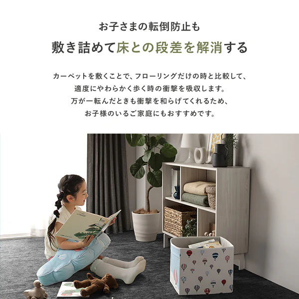 フリーカット 平織カーペット ブラック - Image 11