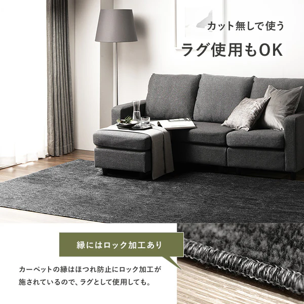 フリーカット 平織カーペット ブラック - Image 13
