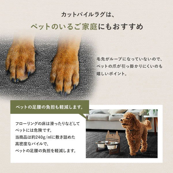 フリーカット 平織カーペット ブラック - Image 8