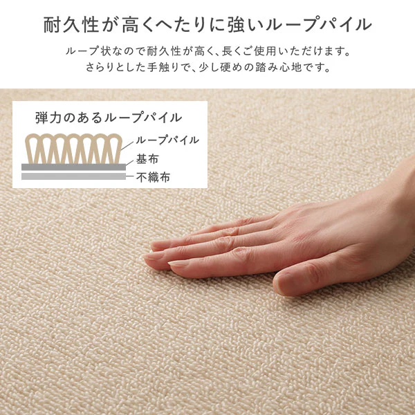 日本製 抗菌・防臭ループパイルカーペット スカイブルー - Image 9