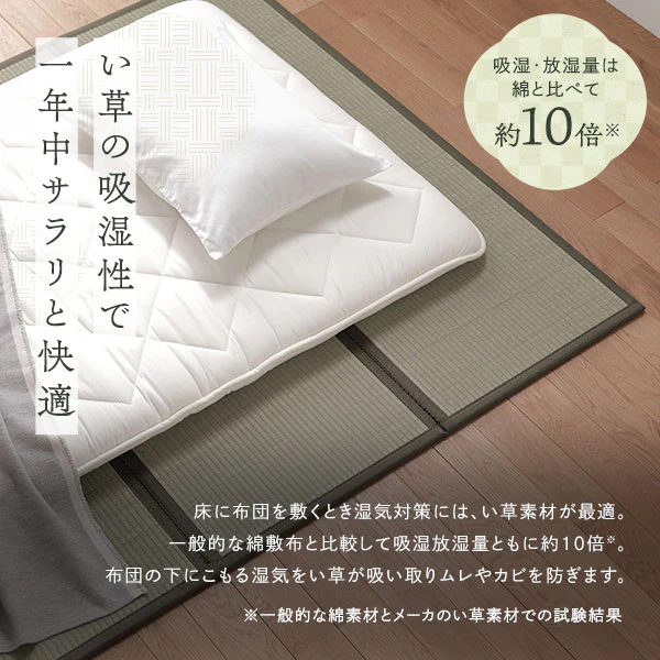 天然い草 4つ折り 畳マットレス 単品 双目織 - Image 3