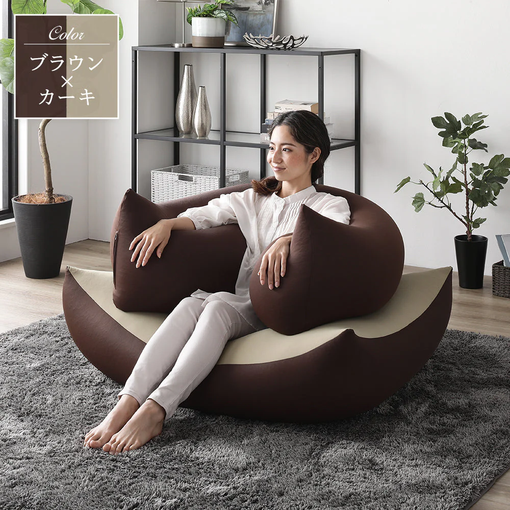 日本製 ビーズクッション 特大＆抱き枕 セット ネイビー - Image 10