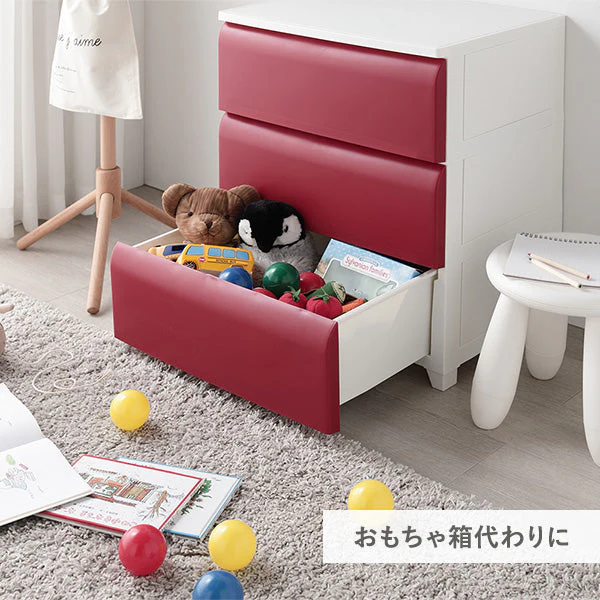ホコリが入りにくいチェスト プラスチック製 日本製 ワイド・3段 ブラウン - Image 22