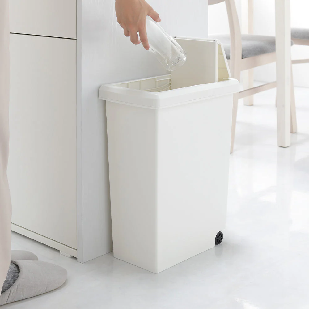 【日本製】サイズが選べる 棚下にも収納できる スライドオープン式 ごみ箱 20L ナイトブルー 単品 - Image 20