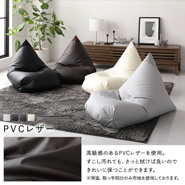 ビーズクッション 取っ手付きタイプ（レザー調） ブラウン - Image 13
