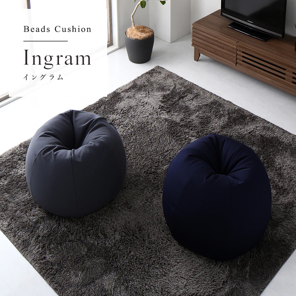 サークル型 ビーズクッション『Ingram イングラム』 ライトグレー - Image 21