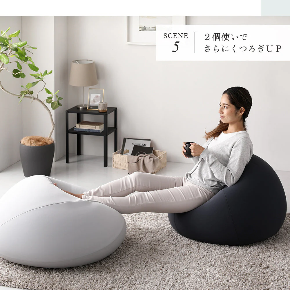 サークル型 ビーズクッション『Ingram イングラム』 ベージュ - Image 14