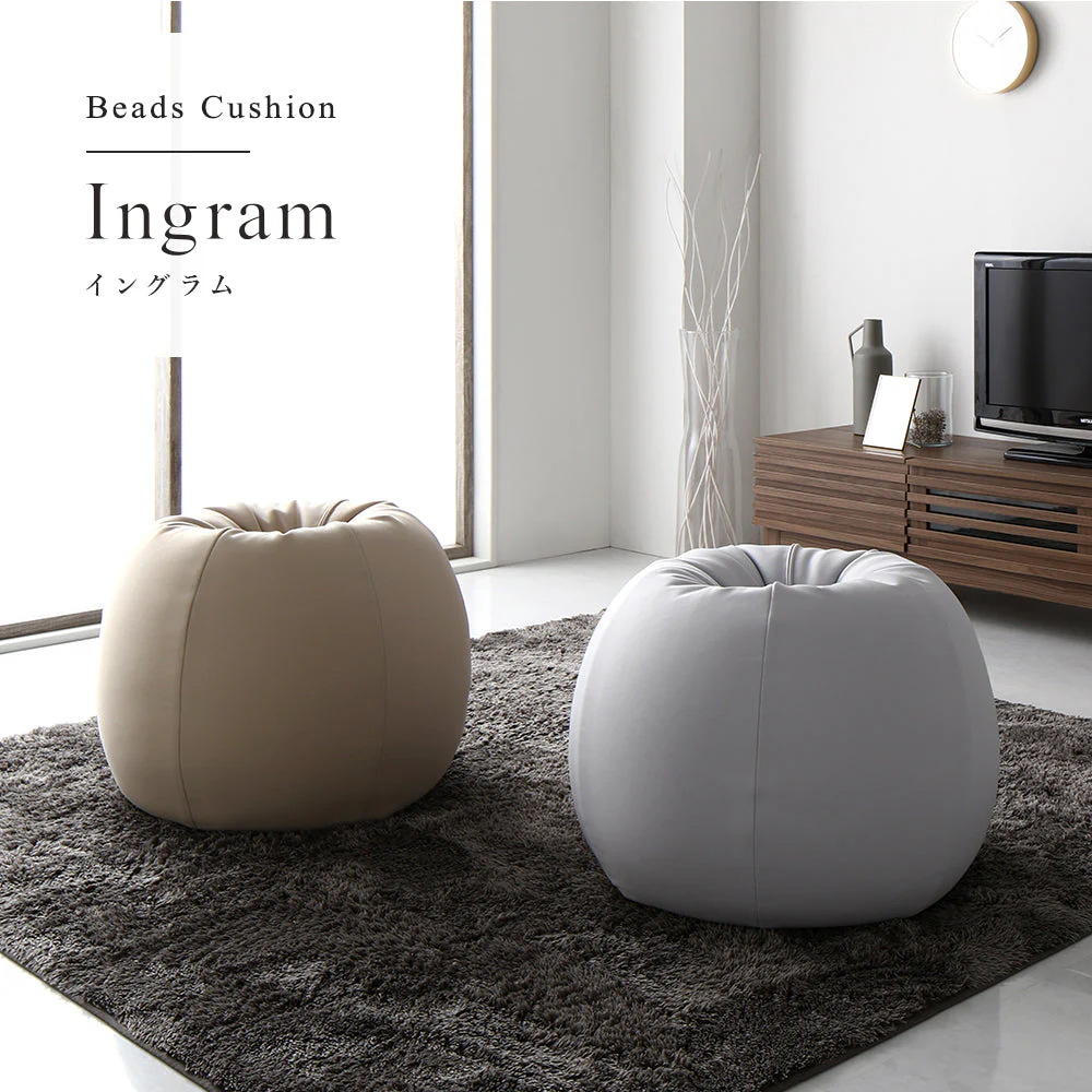 サークル型 ビーズクッション『Ingram イングラム』 ダークグレー - Image 22