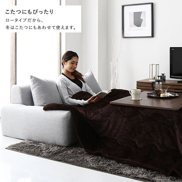 日本製 フロアこたつソファ（2人掛け） チャコールブラウン - Image 8