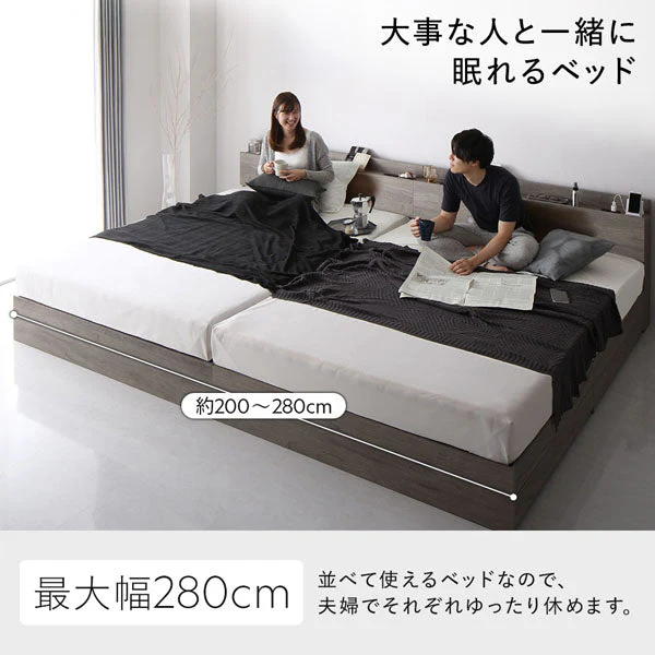 引き出し収納付きベッド 『Serest セレスト』 2台セット ストーングレー - Image 13