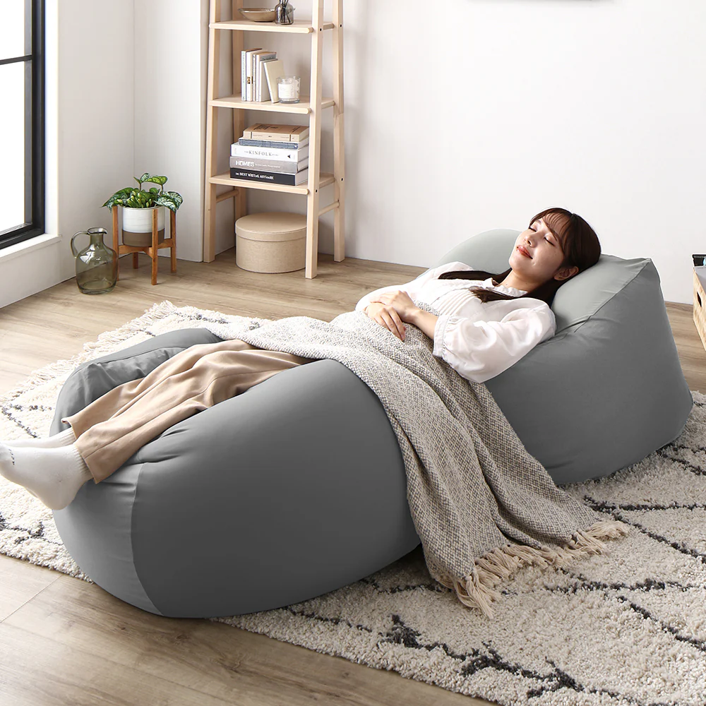 日本製 ビーズクッション 『STIIBO』 2個セット グレージュ・グレージュ - Image 27