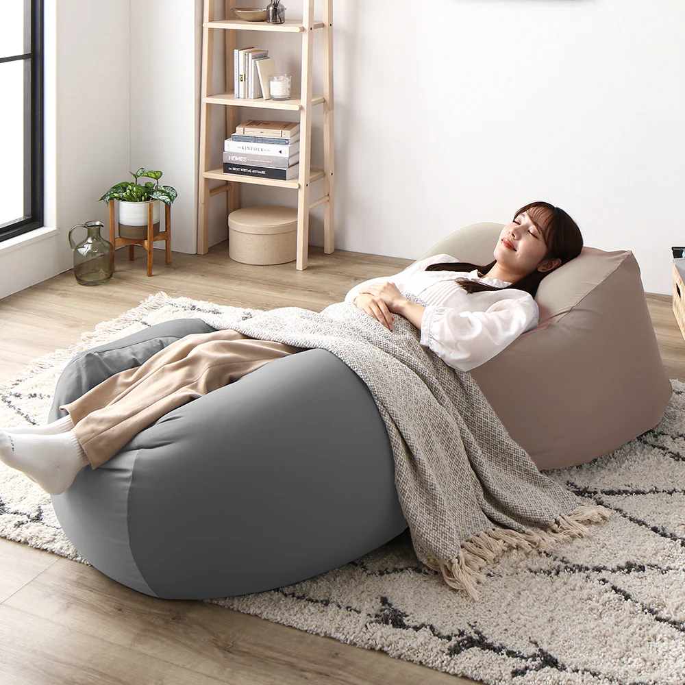 日本製 ビーズクッション 『STIIBO』 2個セット グレージュ・グレージュ - Image 31