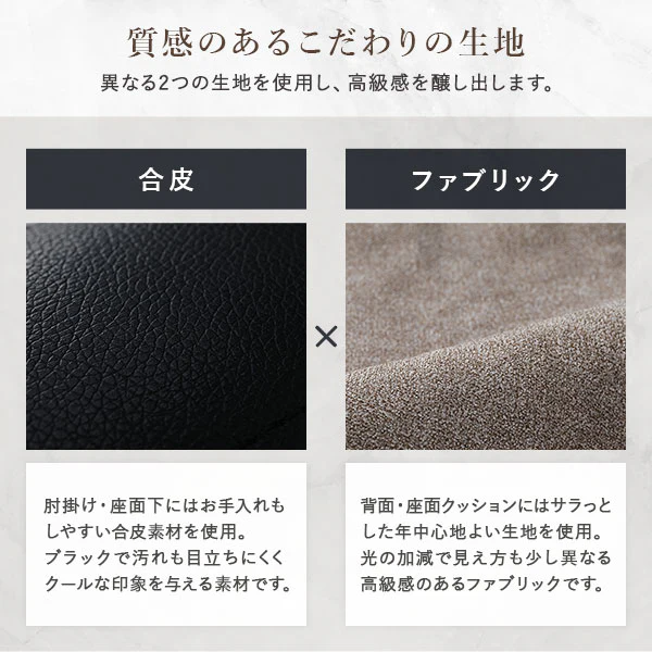 3人掛け＋オットマン カウチソファセット 『ESTERD エスタード』グレー×ブラック - Image 17