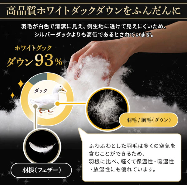 日本製 羽毛掛け布団 ダウン率93% ブラウン - Image 4