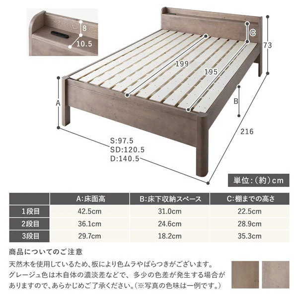 コンセント 棚付き 頑丈すのこベッド 耐荷重650kg 『Forteo フォルテオ』ブラック - Image 16