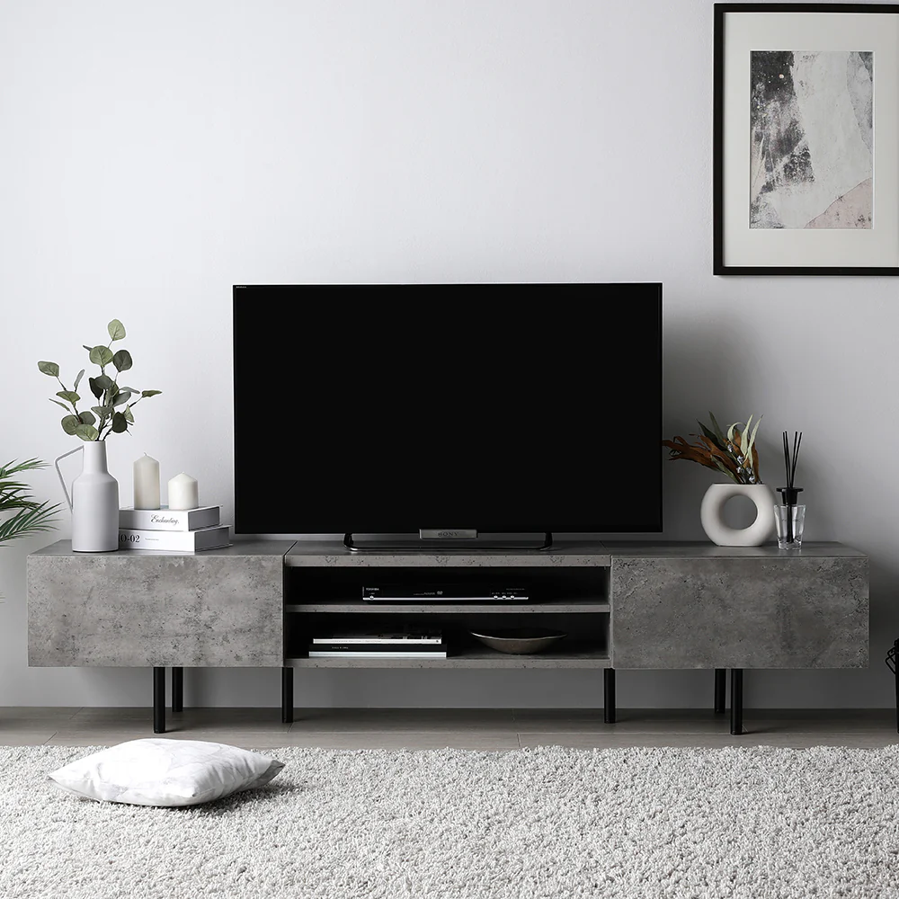 異素材MIX ワイド テレビボード 『Stova ストーヴァ』 幅180cm ナチュラル - Image 25