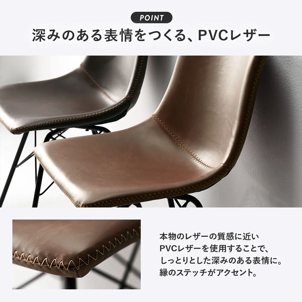 一本脚 カフェテーブル ハイタイプ 幅60cm ブラウン - Image 8