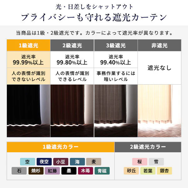 【ドレープ1枚】日本製 2級遮光 和の美しい色合いと光沢の上質カーテン 幅200cm×1枚 アイボリー（砂丘） - Image 18