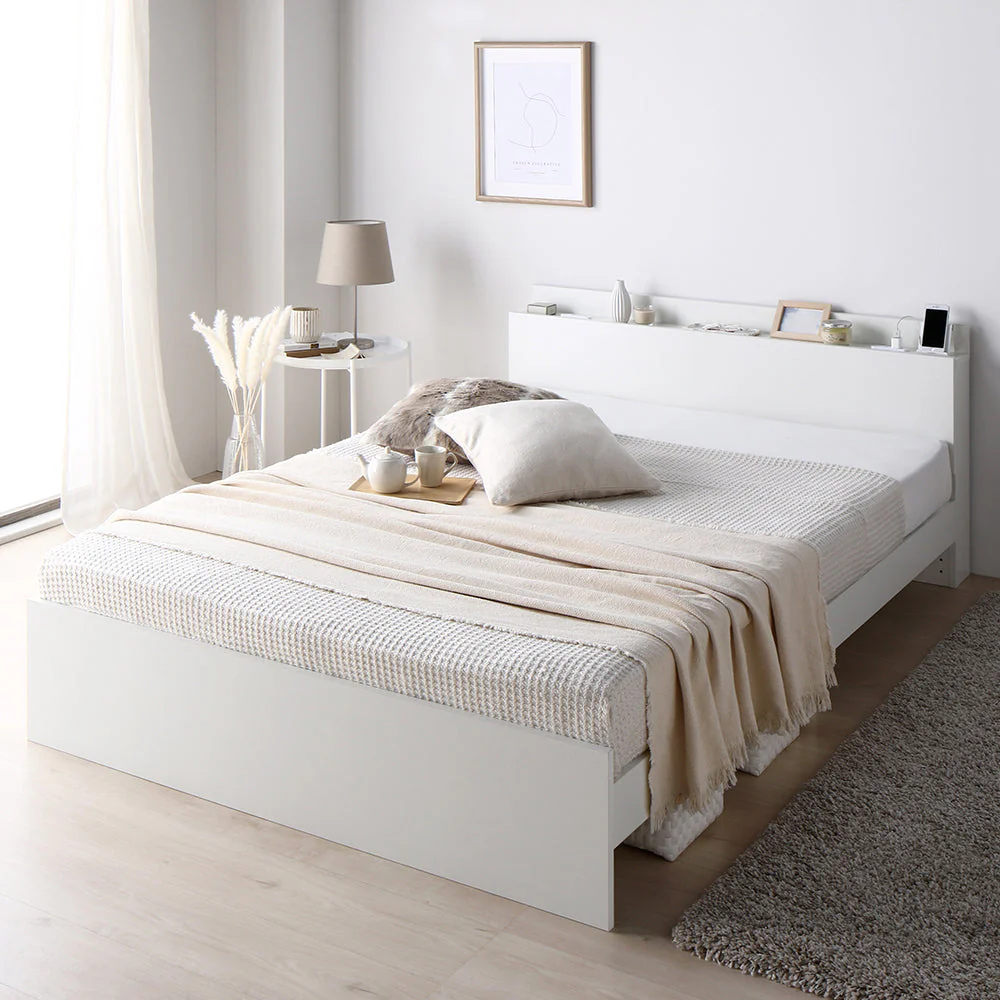 コンセント 棚付き 高さ調整すのこベッド 『Asteria アステリア』 グレージュ - Image 34