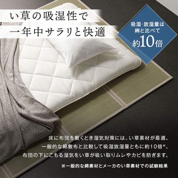 天然い草 4つ折り 畳マットレス 単品 目積織 - Image 3