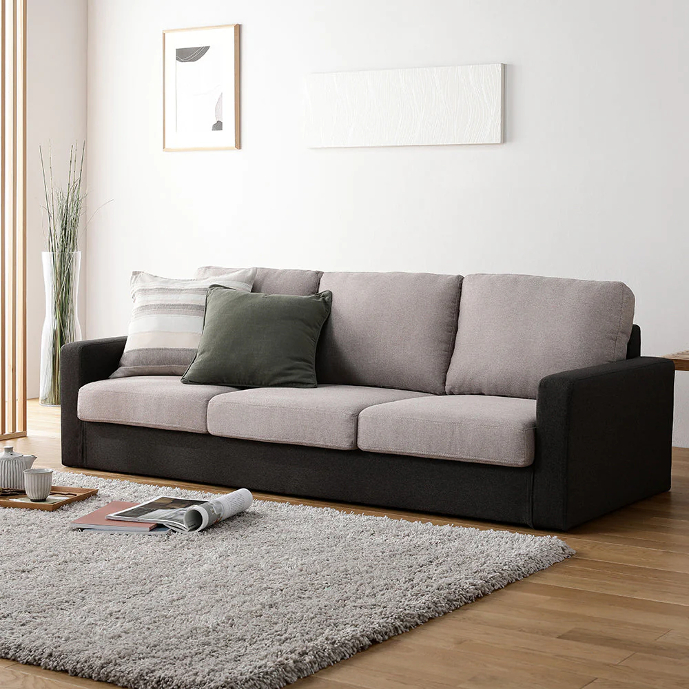 2人掛け 洗える着替えソファ『＆NAME アンドネーム』チャコールグレー×ベージュ - Image 39