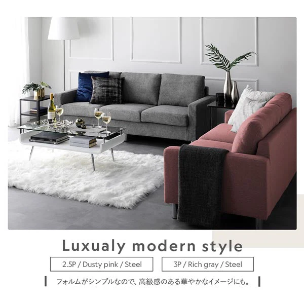 3人掛け 洗える着替えソファ『＆NAME アンドネーム』チャコールグレー×ベージュ - Image 23