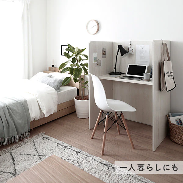 パーテーションデスク 木製 幅90cm ブラウン×ブラウン - Image 19
