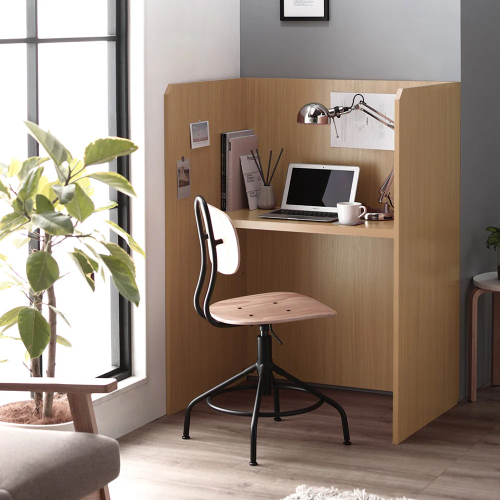 パーテーションデスク 木製 幅90cm ブラウン×ブラウン - Image 24