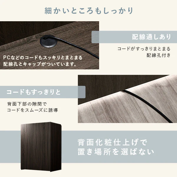 パーテーションデスク 木製 幅90cm ブラウン×ホワイト - Image 20