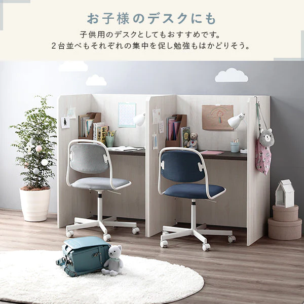 パーテーションデスク 木製 幅90cm ナチュラル×ホワイト - Image 6