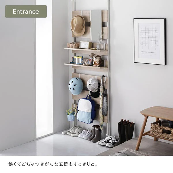 突っ張りウォールラック『Takk タック』用 【追加棚 単品】 ナチュラル×ホワイト - Image 4