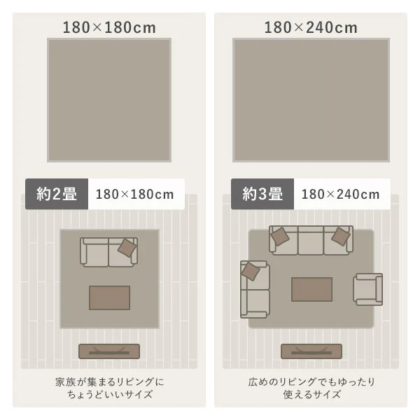 コーデュロイ調フランネル バイカラーシリーズ ラグ こたつ敷布団 180×180cm グレー - Image 9