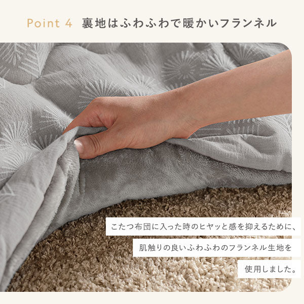 北欧風 たんぽぽモチーフ ジャガード織 こたつ掛け布団 単品 オレンジ - Image 6