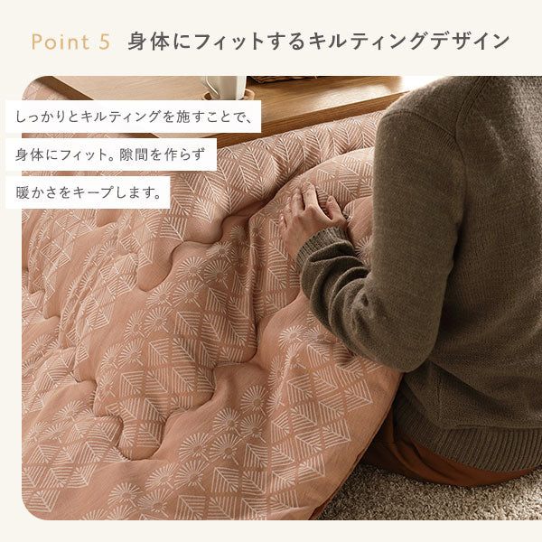 北欧風 たんぽぽモチーフ ジャガード織 こたつ掛け布団 単品 オレンジ - Image 7