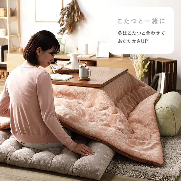 北欧風 たんぽぽモチーフ ジャガード織 もこもこフロアクッション ベージュ - Image 10