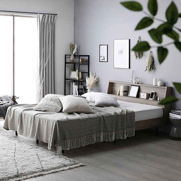 棚付きすのこベッド 『FICUS フィカス』脚付き コンセント付き  ヴィンテージナチュラル - Image 16