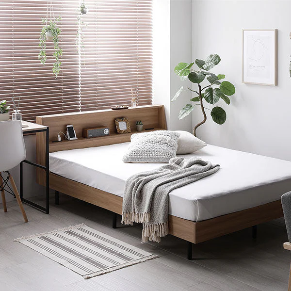 棚付きすのこベッド 『FICUS フィカス』脚付き コンセント付き  ヴィンテージナチュラル - Image 19